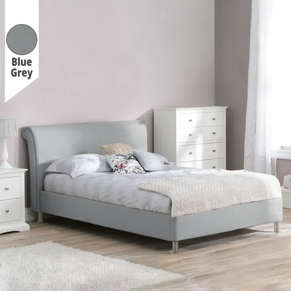 Υφασμάτινο Κρεβάτι Loli Blue Grey ypnos.gr