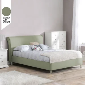 Υφασμάτινο Κρεβάτι Loli Light Olive ypnos.gr