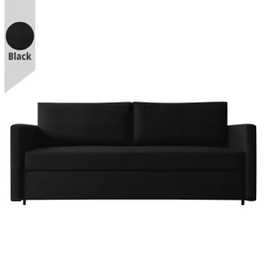 Τριθέσιος Καναπές Κρεβάτι Black