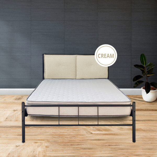 μεταλλικό κρεβάτι Garbed χρώμα μαξιλάρας cream κρεμ