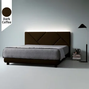 Υφασμάτινο Κρεβάτι Ύπνου Geometry Dark Coffee ypnos.gr