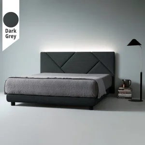 Υφασμάτινο Κρεβάτι Ύπνου Geometry Dark Grey ypnos.gr