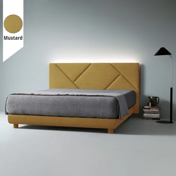 Υφασμάτινο Κρεβάτι Ύπνου Geometry Mustard ypnos.gr