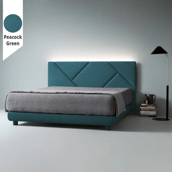 Υφασμάτινο Κρεβάτι Ύπνου Geometry Peacock Green ypnos.gr