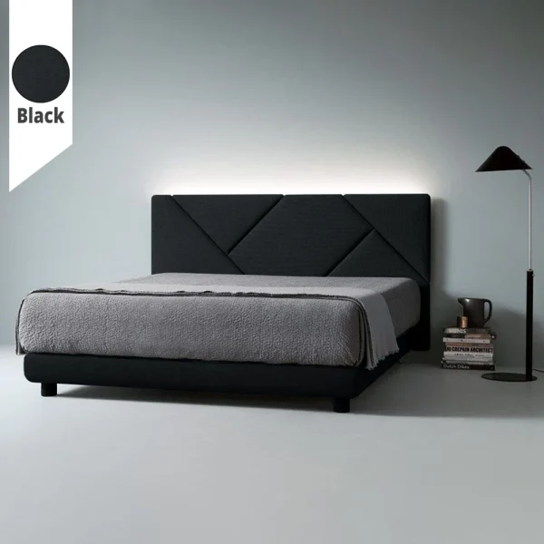 Υφασμάτινο Κρεβάτι Ύπνου Geometry Mαύρο ypnos.gr