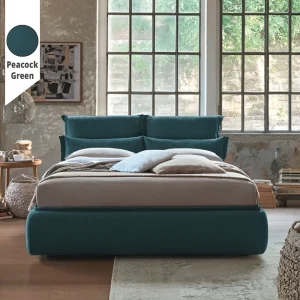 Υφασμάτινο Κρεβάτι Ύπνου Mirela Peacock Green ypnos.gr