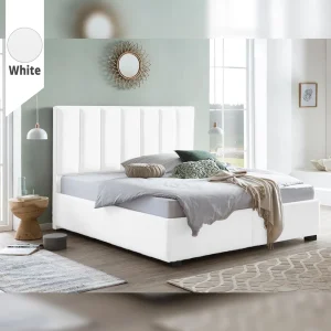 Υφασμάτινο Κρεβάτι Ύπνου Velvet White ypnos.gr