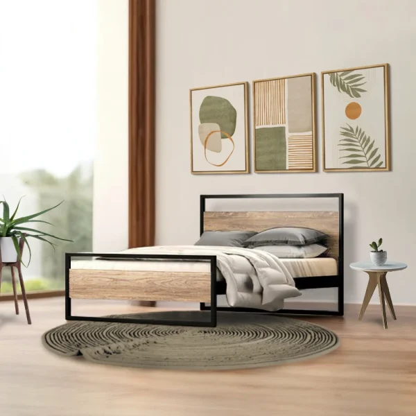 metaliko krevati Frame_urban oak_black